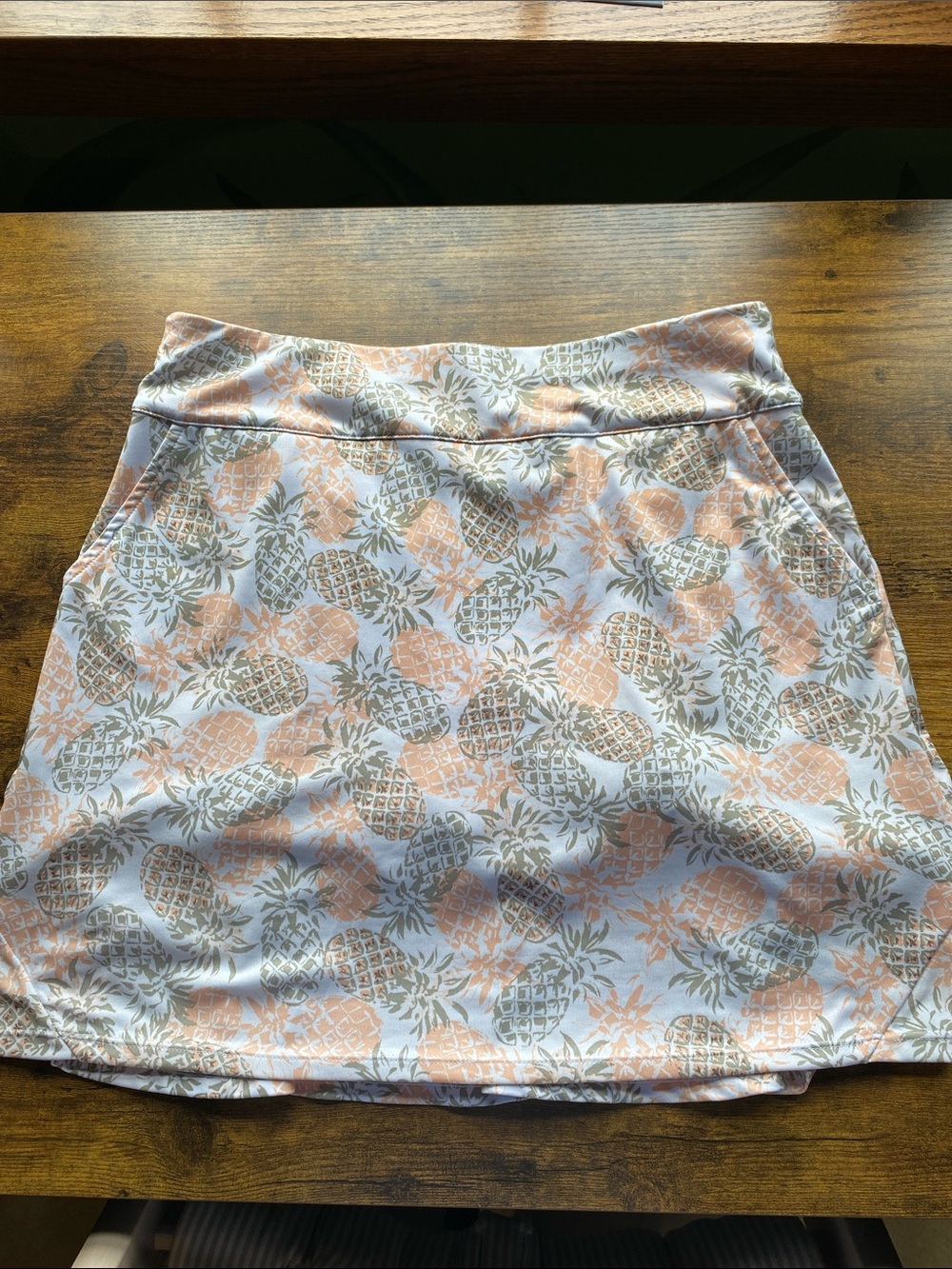 Coral Bay Peach and Sage Pineapple Print Mini Skort